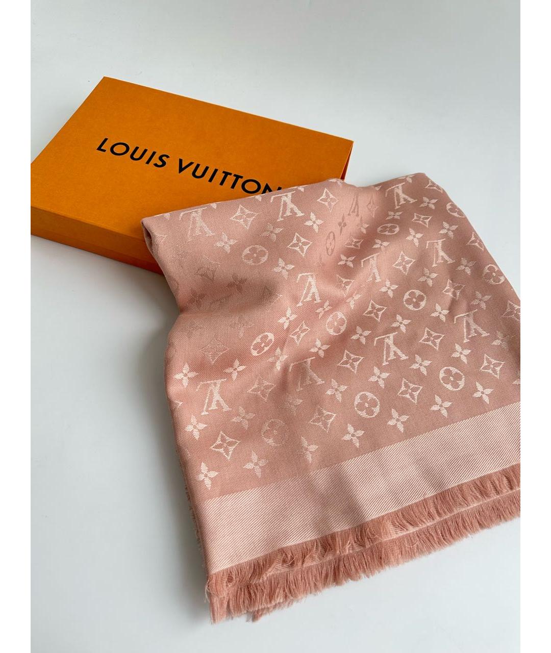 LOUIS VUITTON PRE-OWNED Коралловый шерстяной платок