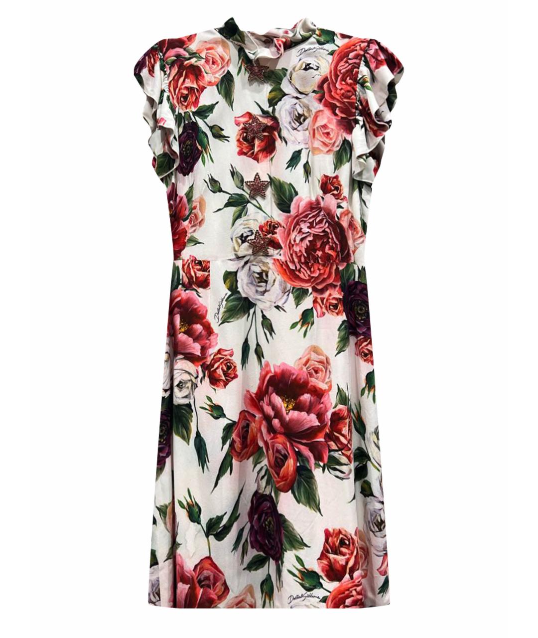 DOLCE&GABBANA Мульти вискозное коктейльное платье, фото 1
