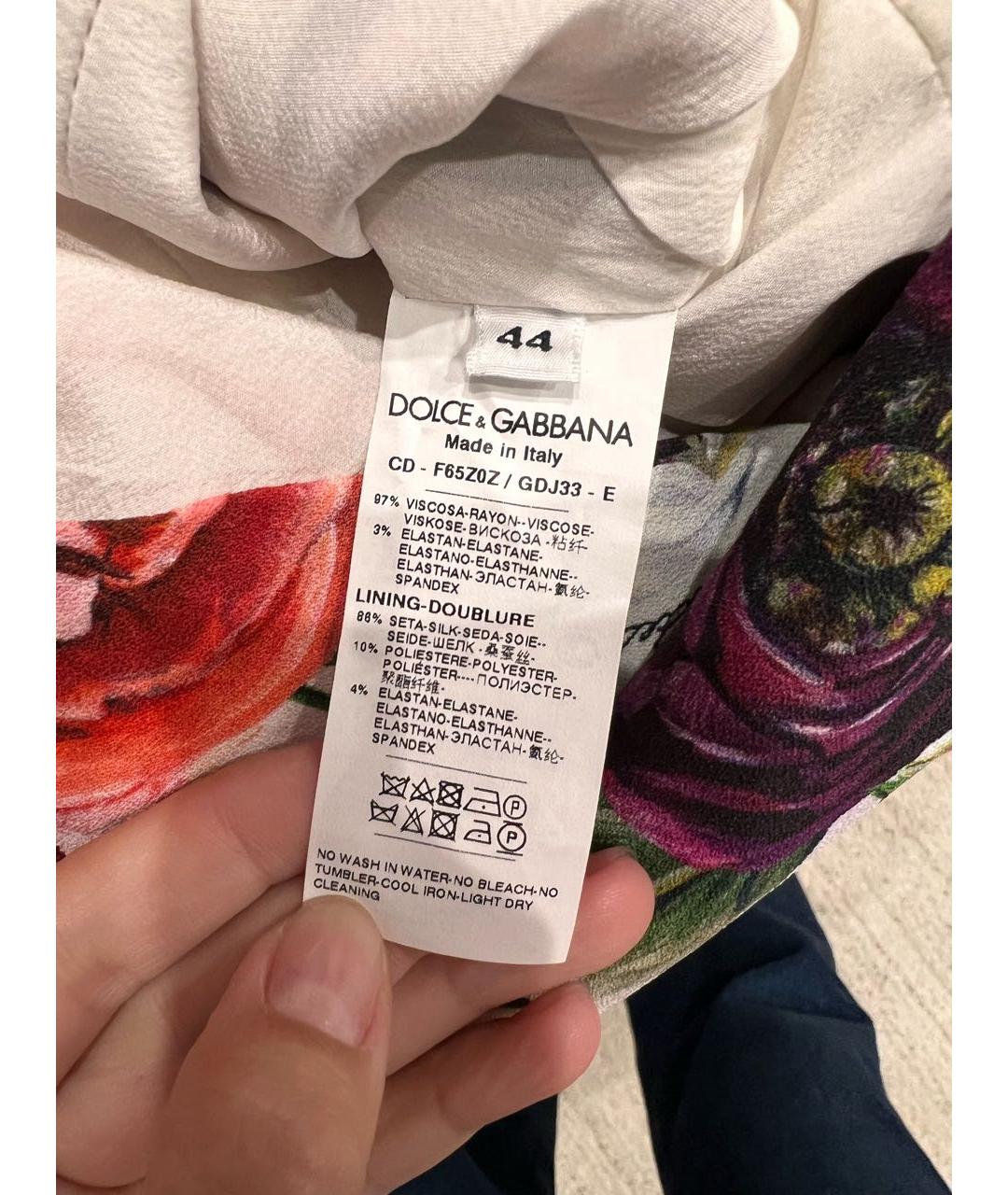 DOLCE&GABBANA Мульти вискозное коктейльное платье, фото 7