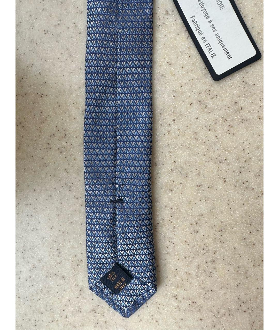 LOUIS VUITTON Синий шелковый галстук, фото 2