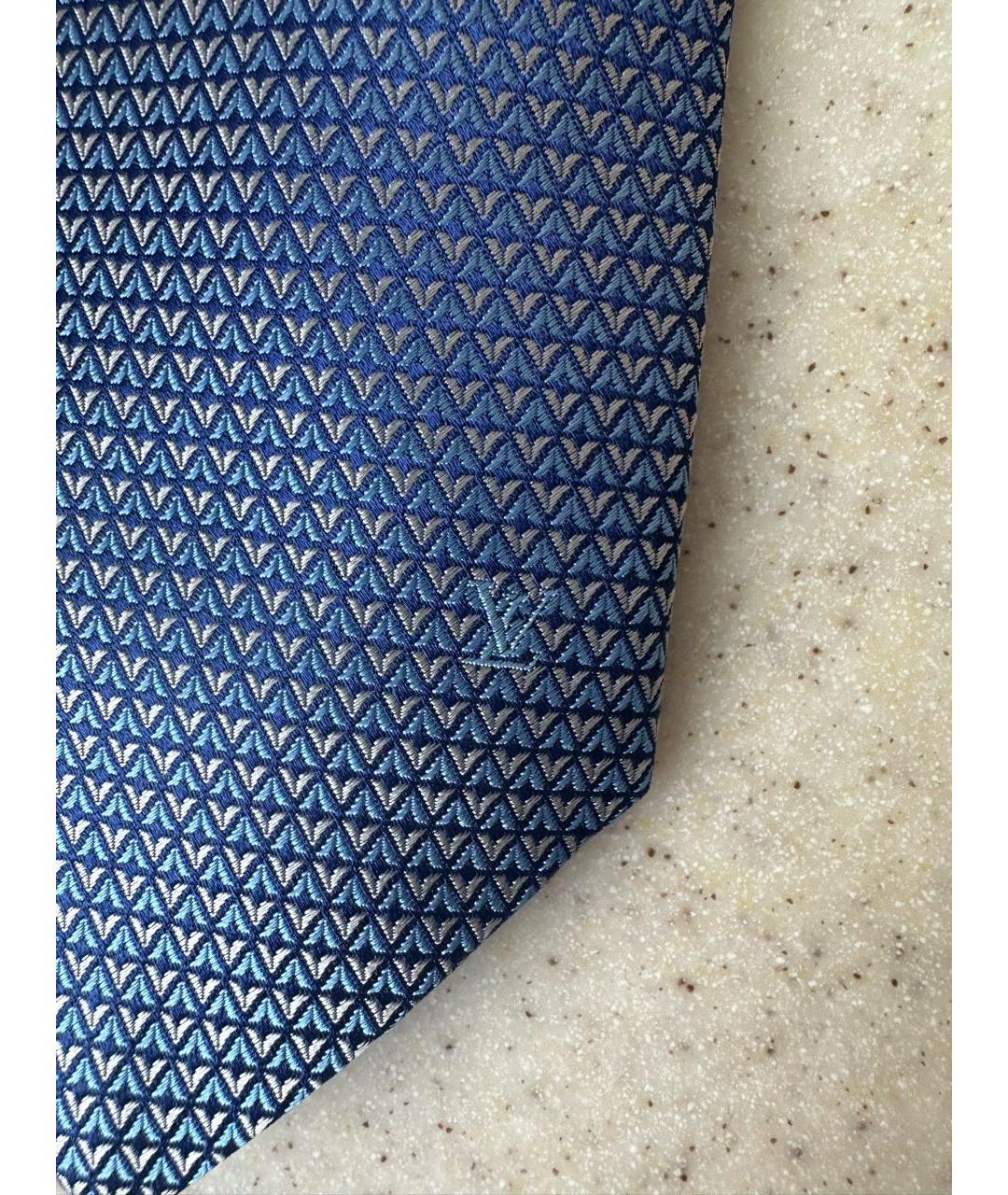 LOUIS VUITTON PRE-OWNED Синий шелковый галстук, фото 4