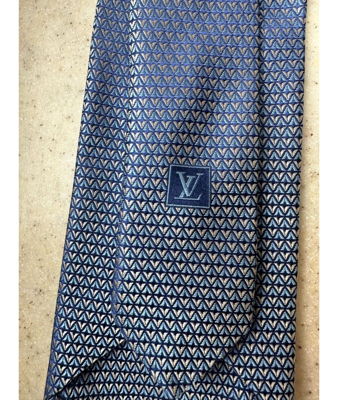 LOUIS VUITTON PRE-OWNED Синий шелковый галстук, фото 5