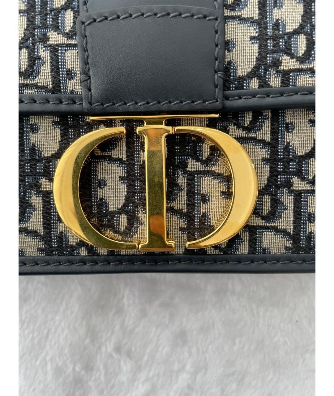 CHRISTIAN DIOR Темно-синяя жаккардовая сумка через плечо, фото 3