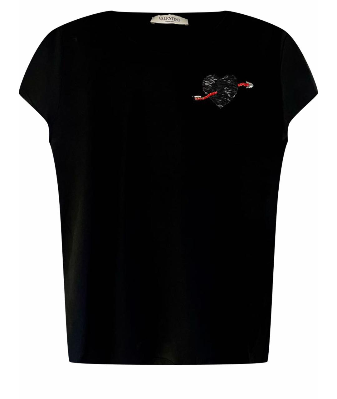 VALENTINO Черная хлопковая футболка, фото 1