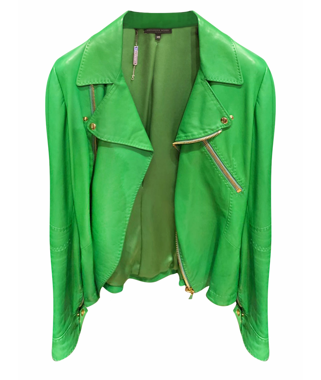 ALEXANDER MCQUEEN Зеленая кожаная куртка, фото 1