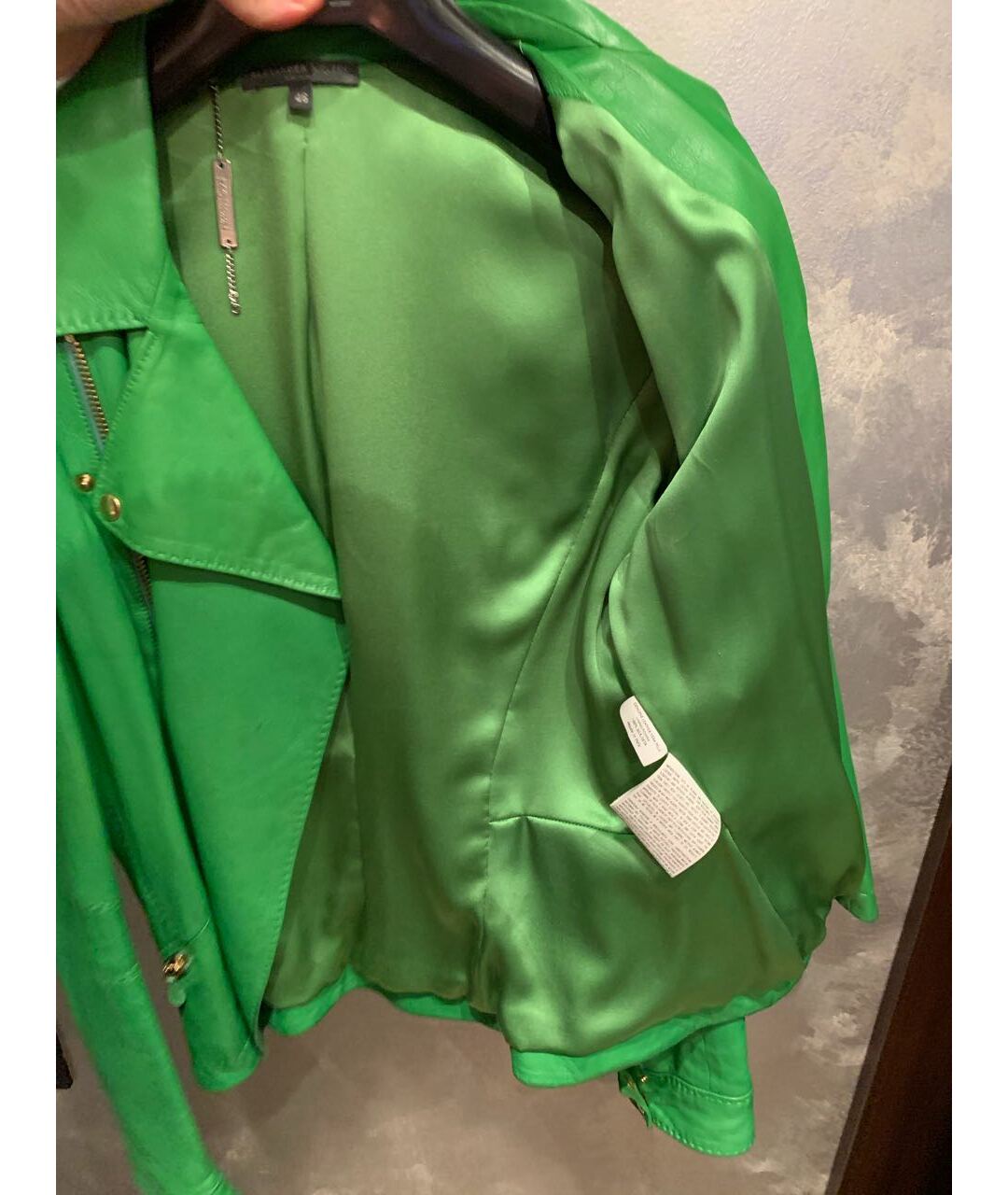 ALEXANDER MCQUEEN Зеленая кожаная куртка, фото 4