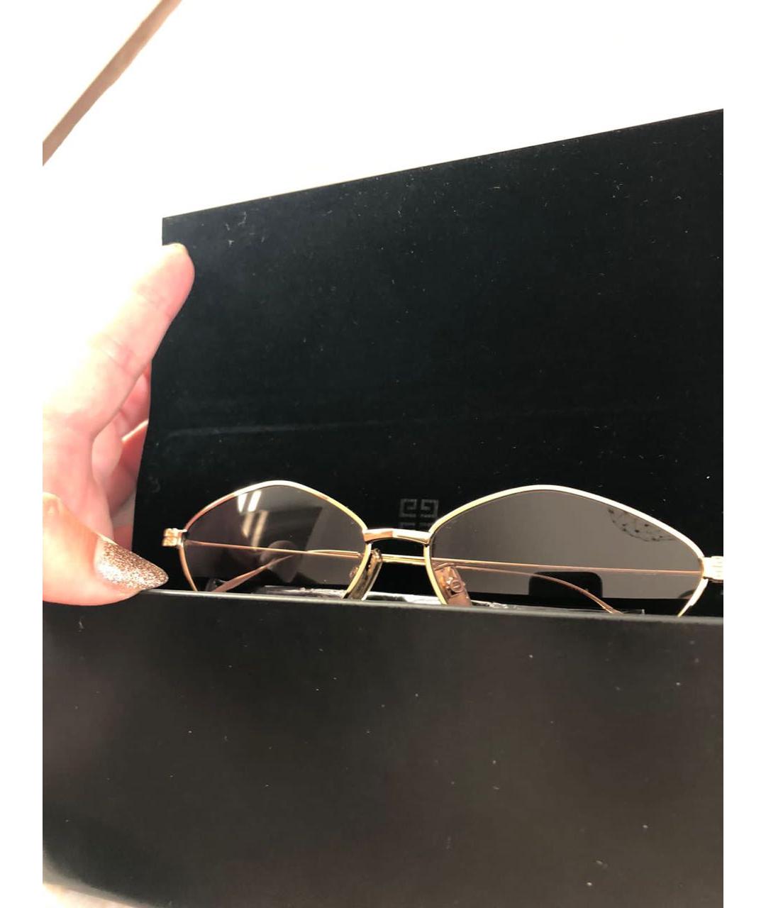 GIVENCHY Золотые металлические солнцезащитные очки, фото 6