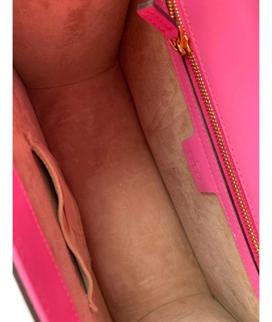 GUCCI Розовая кожаная сумка с короткими ручками, фото 4
