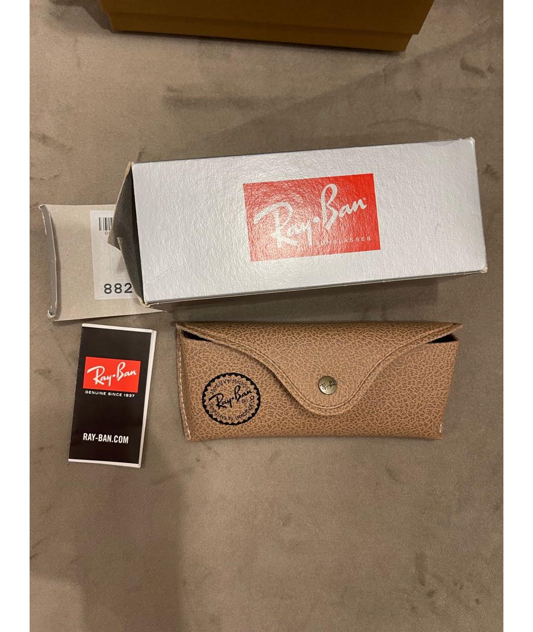 RAY BAN Черные пластиковые солнцезащитные очки, фото 4