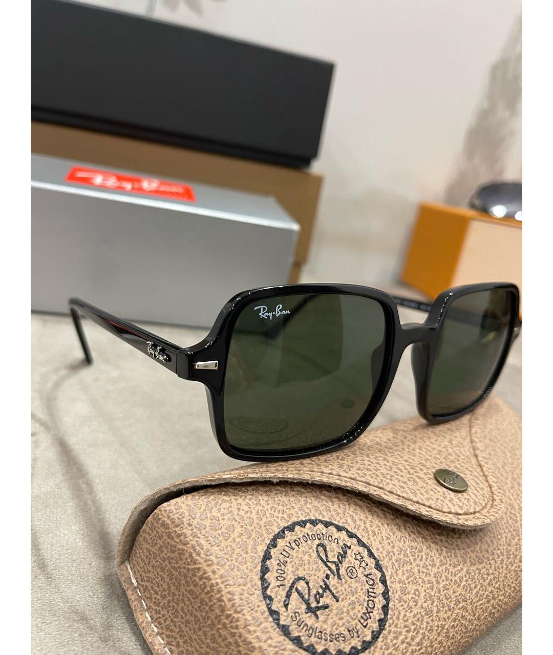 RAY BAN Черные пластиковые солнцезащитные очки, фото 2
