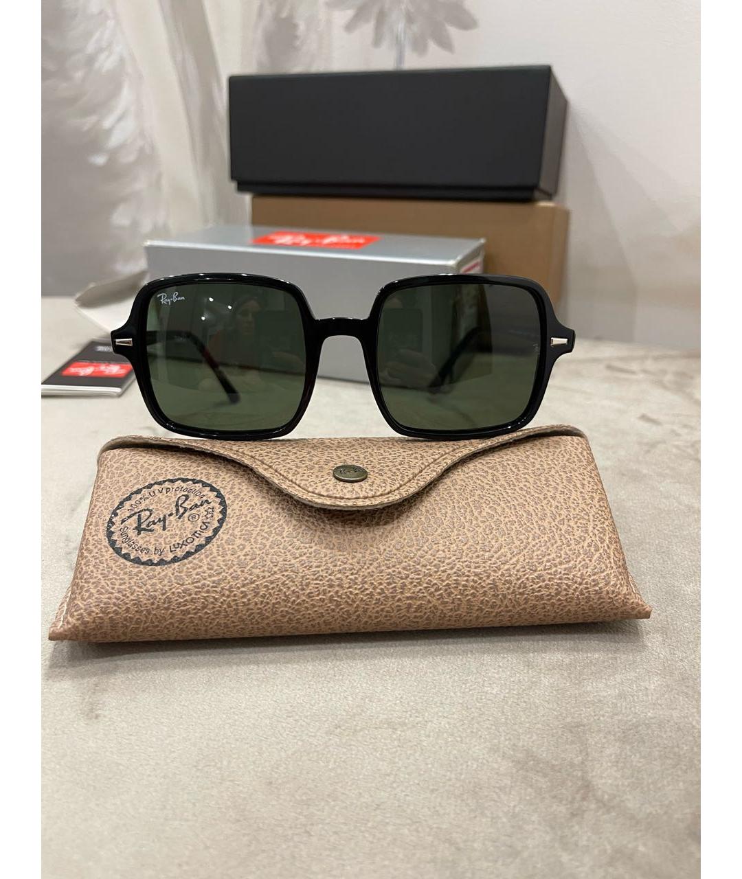 RAY BAN Черные пластиковые солнцезащитные очки, фото 6
