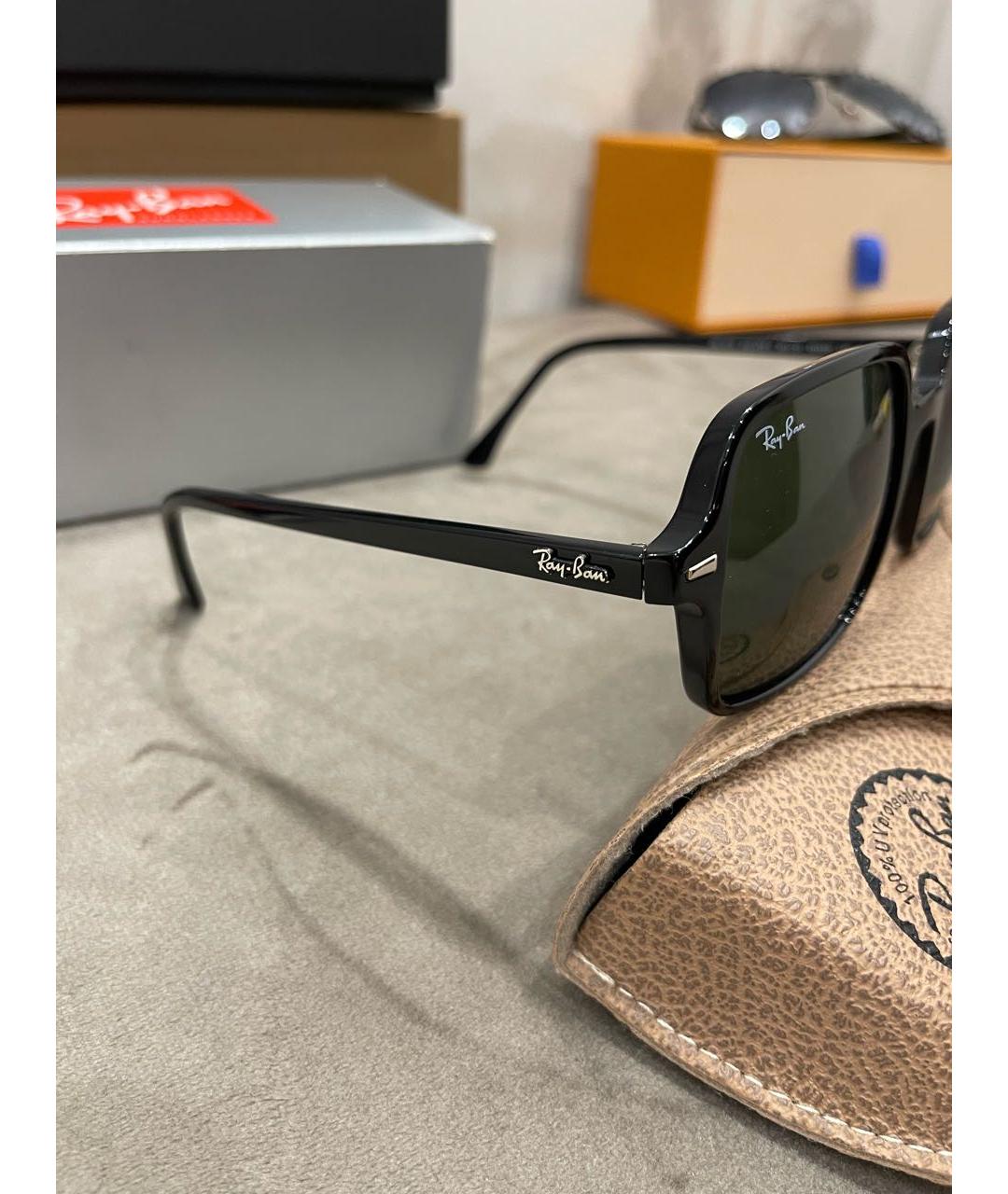 RAY BAN Черные пластиковые солнцезащитные очки, фото 3