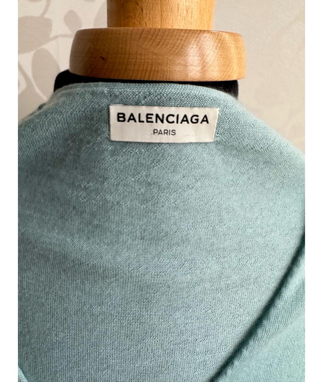 BALENCIAGA Бирюзовый кашемировый джемпер / свитер, фото 4