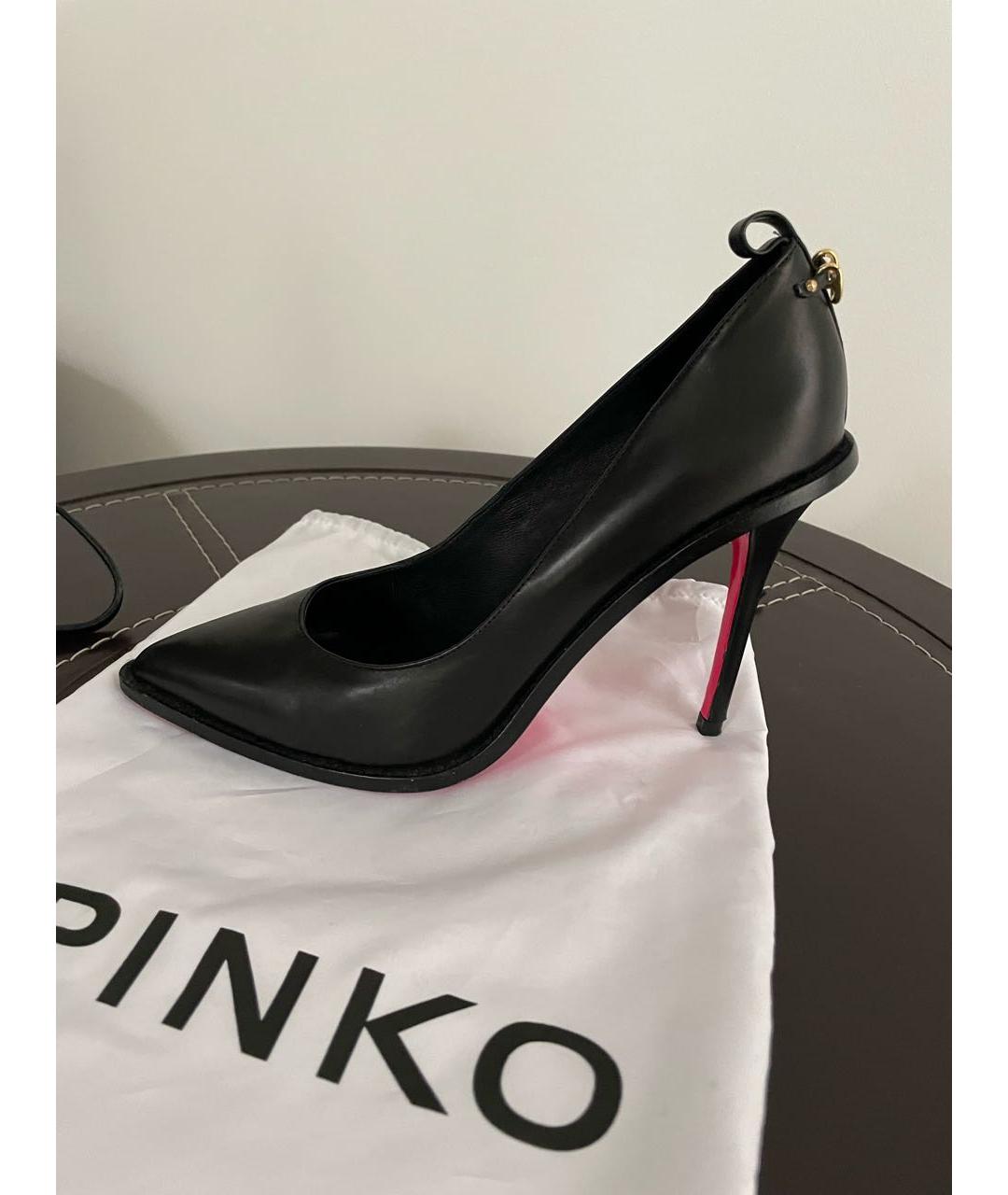 PINKO Черные кожаные туфли, фото 9