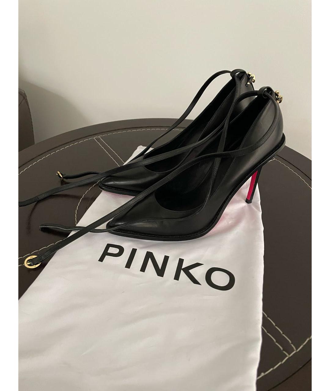 PINKO Черные кожаные туфли, фото 8