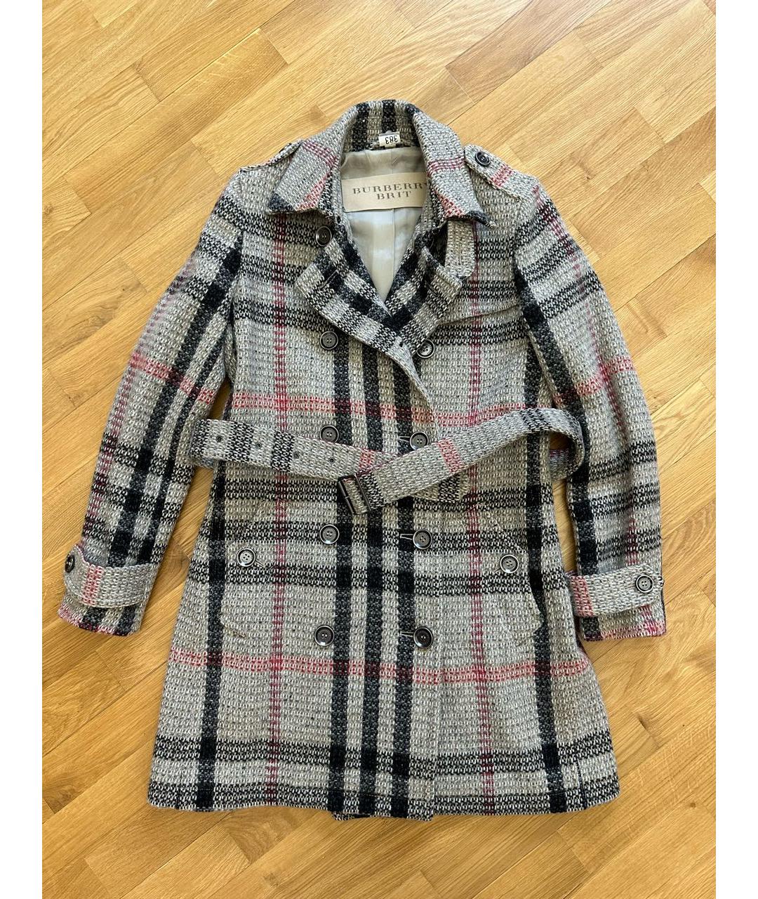 Burberry plaid wool outlet coat