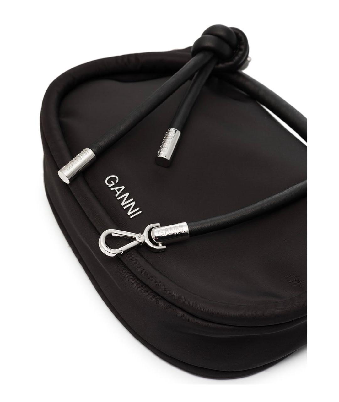 GANNI Черная тканевая сумка через плечо, фото 5