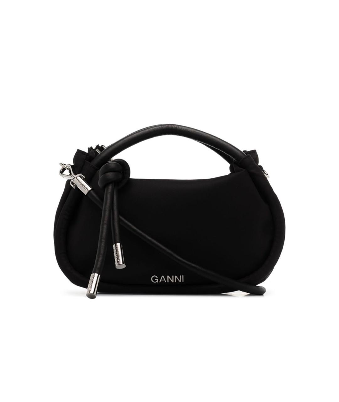 GANNI Черная тканевая сумка через плечо, фото 1