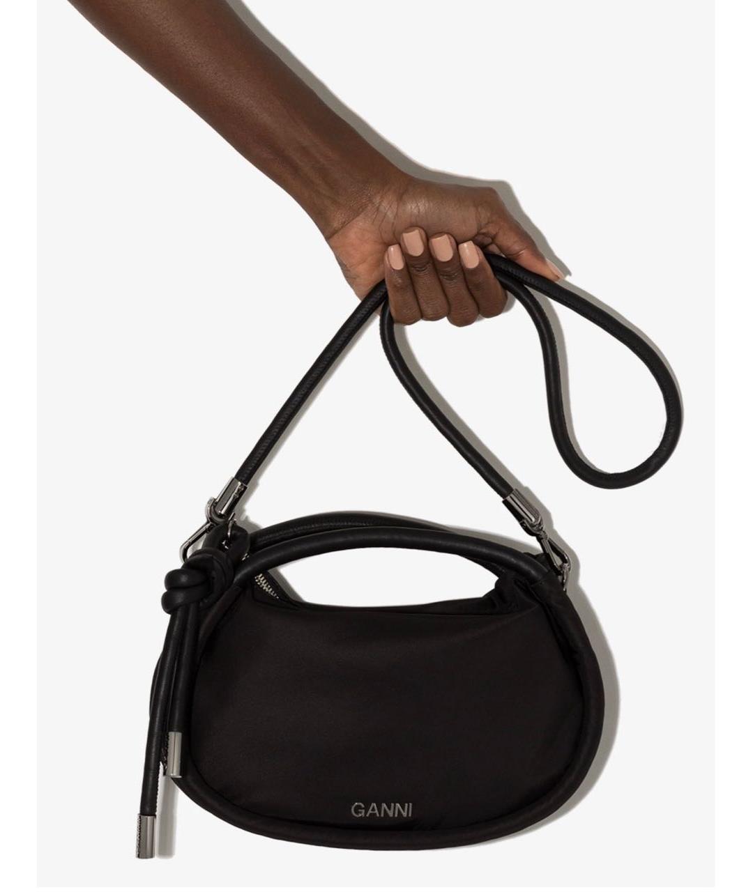 GANNI Черная тканевая сумка через плечо, фото 4