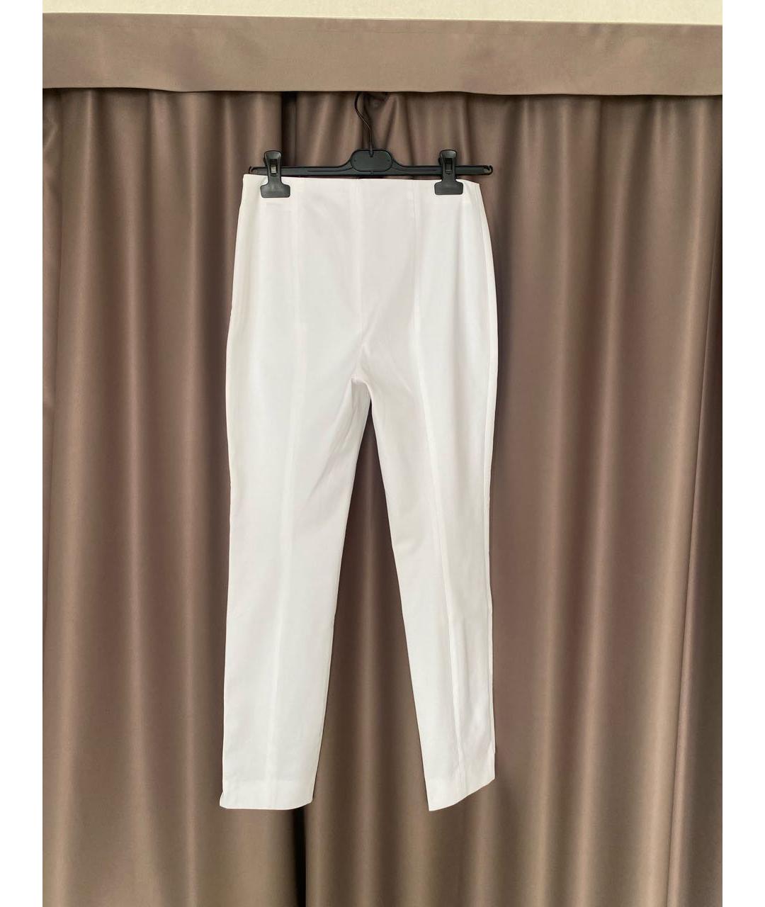 THEORY Белые хлопко-эластановые брюки узкие, фото 5