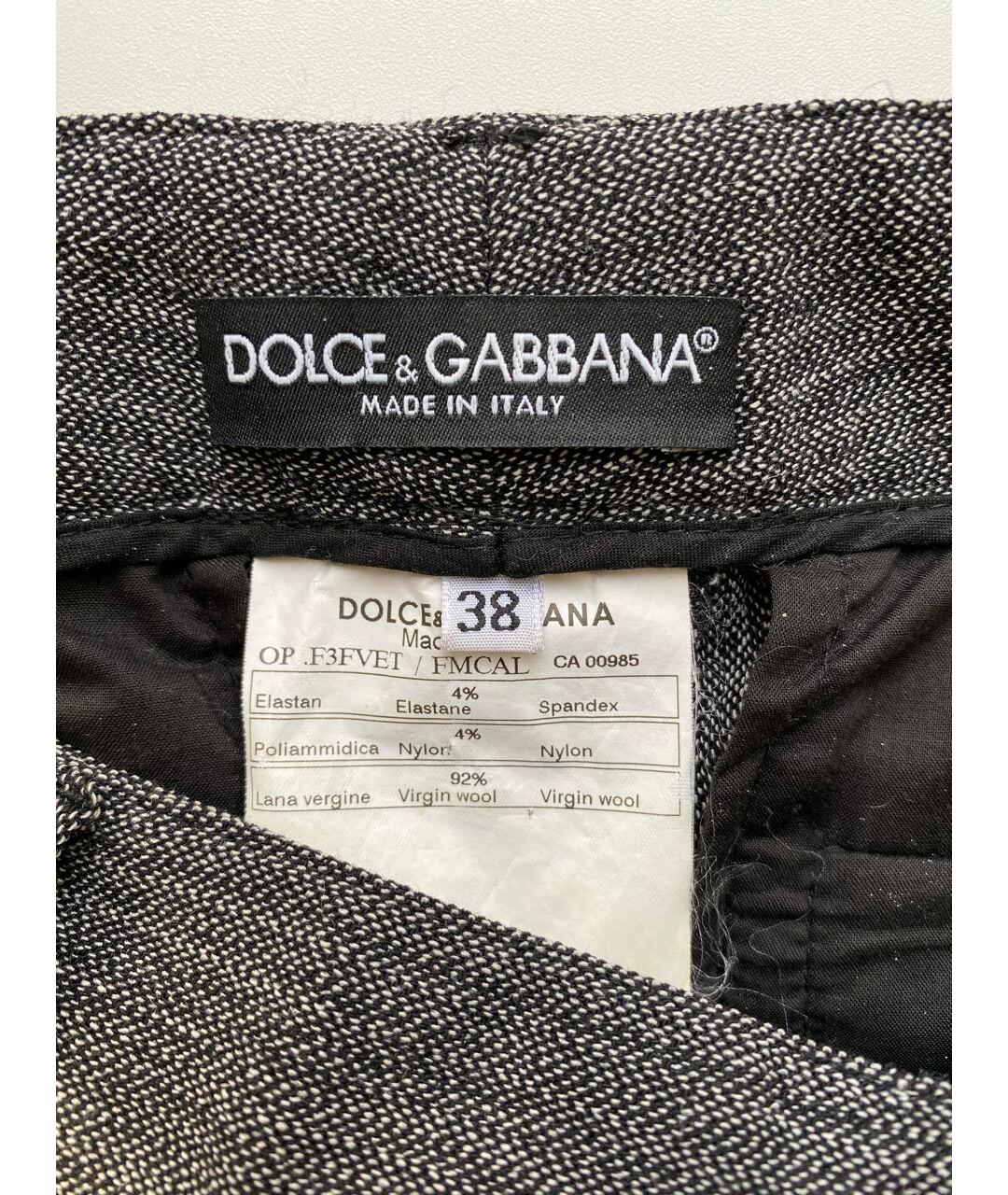 DOLCE&GABBANA Серые шерстяные брюки узкие, фото 5