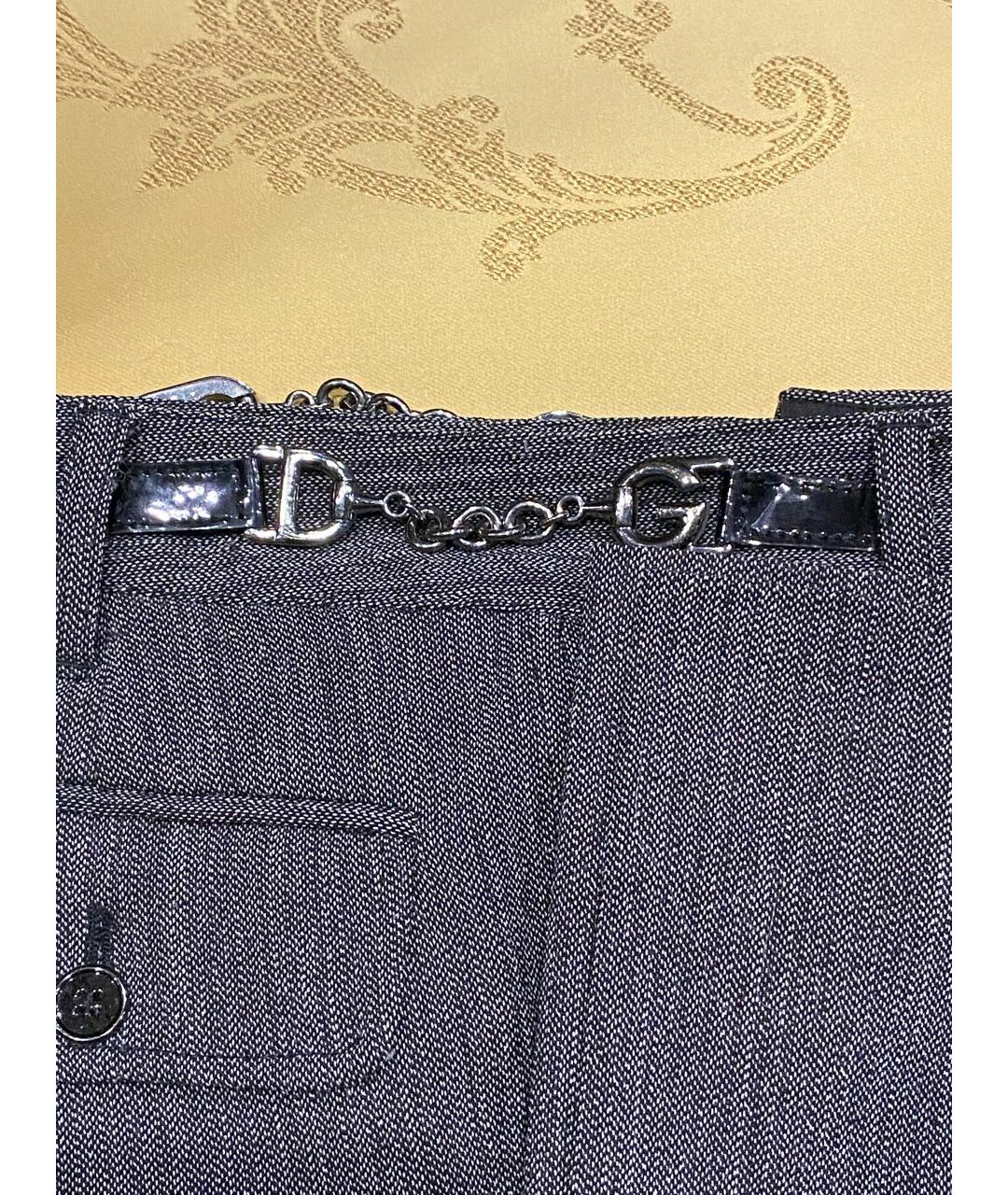 DOLCE&GABBANA Серые шерстяные брюки узкие, фото 3