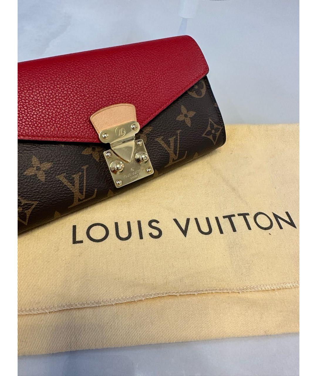 LOUIS VUITTON PRE-OWNED Коричневый кожаный кошелек, фото 7