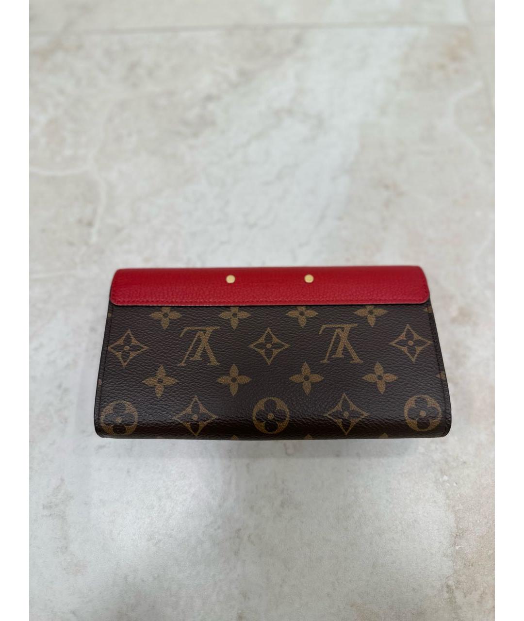 LOUIS VUITTON PRE-OWNED Коричневый кожаный кошелек, фото 3