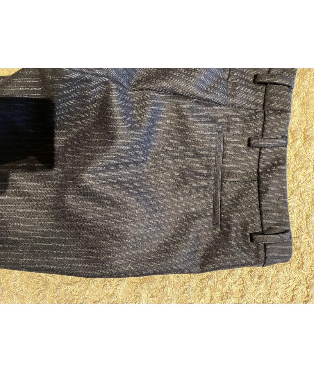 DRIES VAN NOTEN Темно-синие шерстяные брюки узкие, фото 5