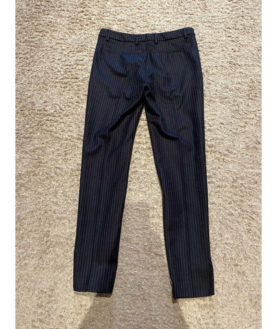 DRIES VAN NOTEN Темно-синие шерстяные брюки узкие, фото 2