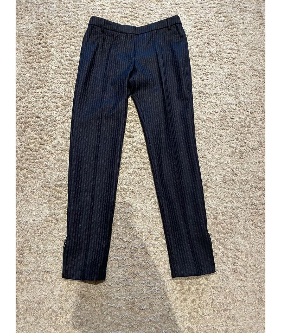 DRIES VAN NOTEN Темно-синие шерстяные брюки узкие, фото 6