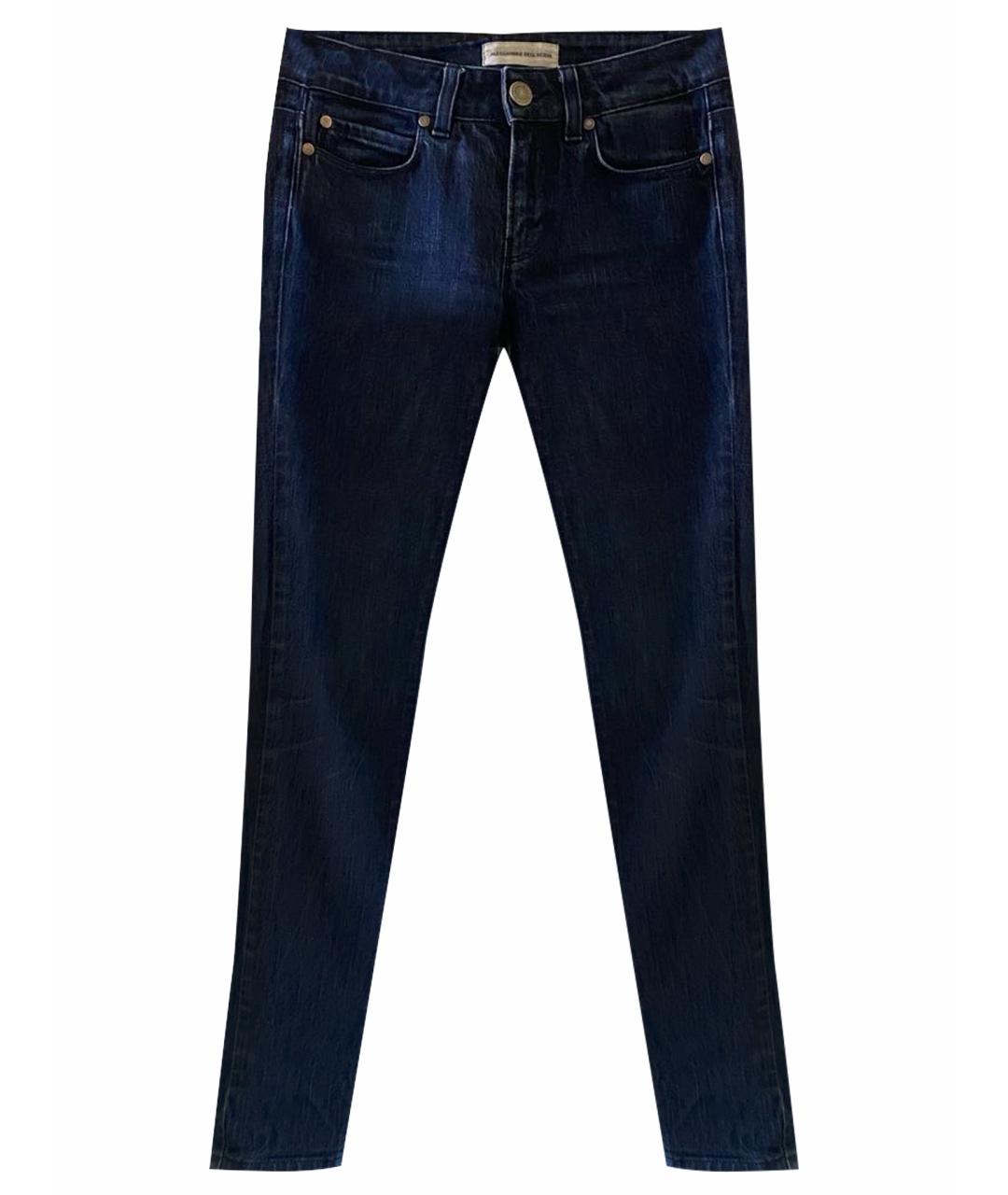 ALESSANDRO DELL'ACQUA Темно-синие хлопковые джинсы слим, фото 1