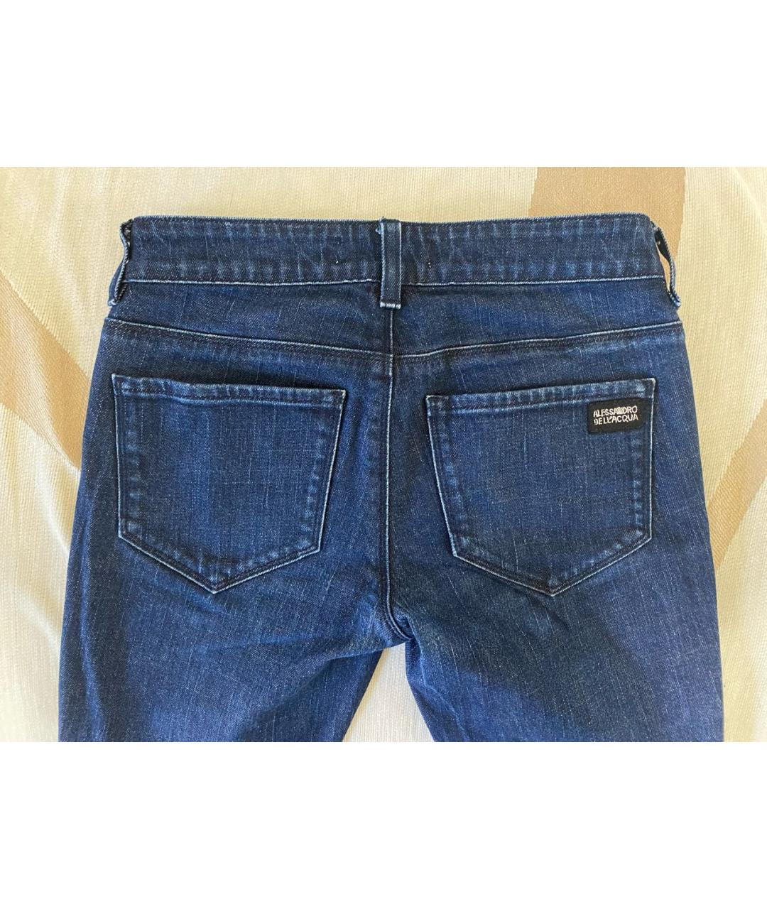 ALESSANDRO DELL'ACQUA Темно-синие хлопковые джинсы слим, фото 6
