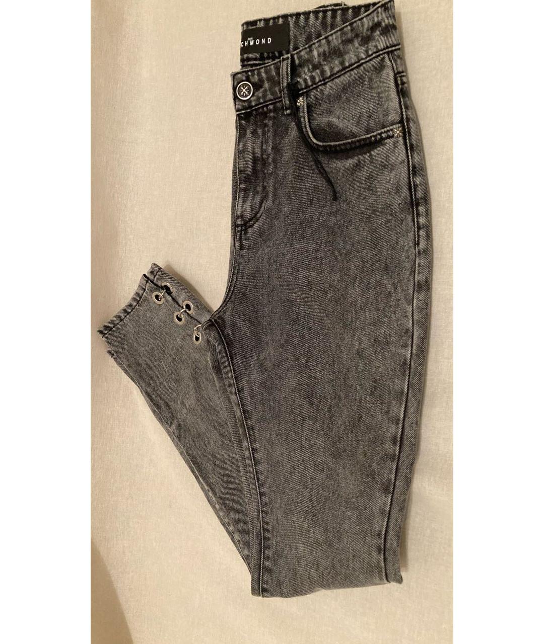 JOHN RICHMOND Серые хлопковые джинсы слим, фото 4