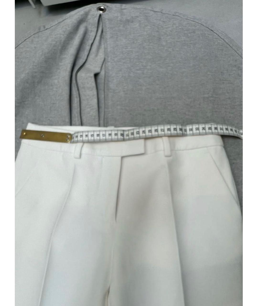 FENDI Белые хлопковые прямые брюки, фото 3
