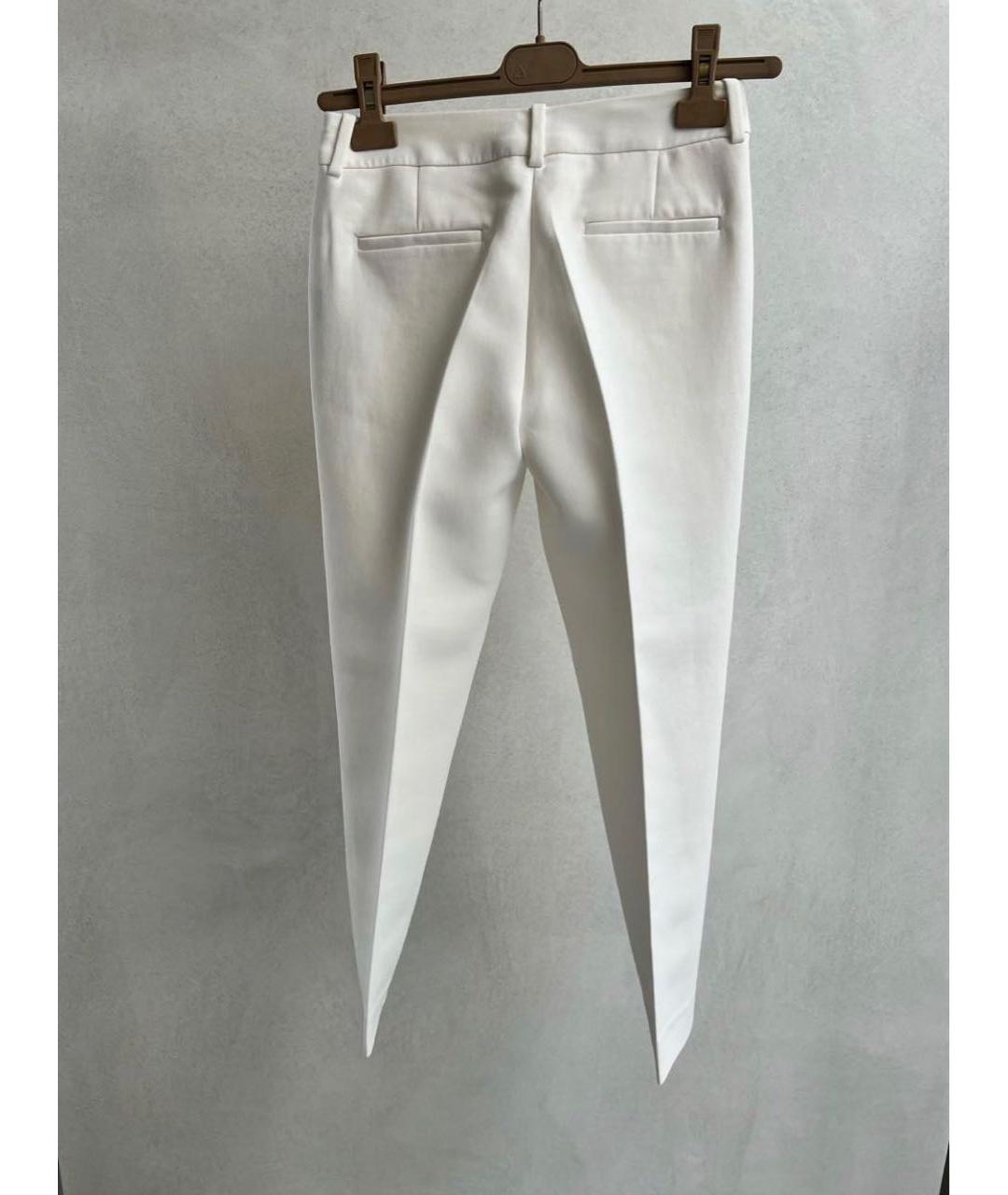 FENDI Белые хлопковые прямые брюки, фото 2