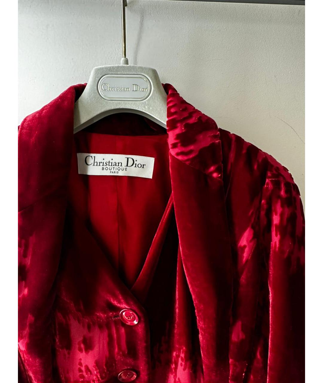 CHRISTIAN DIOR PRE-OWNED Бордовый бархатный жакет/пиджак, фото 5