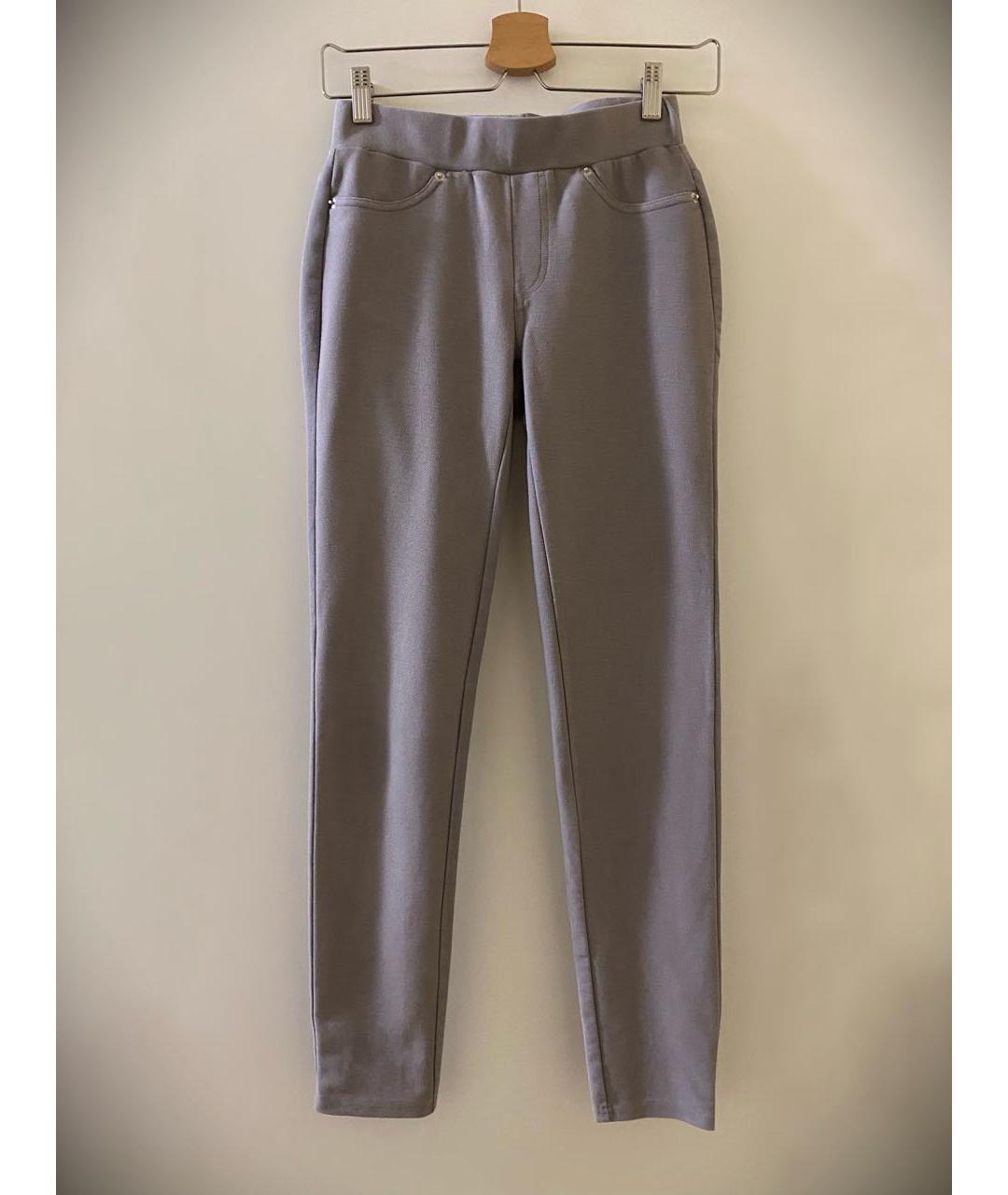 MICHAEL KORS Серые хлопко-эластановые прямые брюки, фото 6
