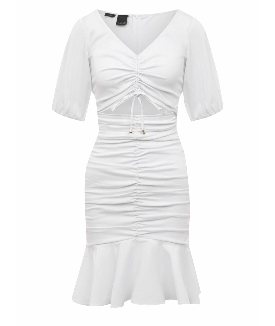 PINKO Белое хлопковое повседневное платье, фото 1