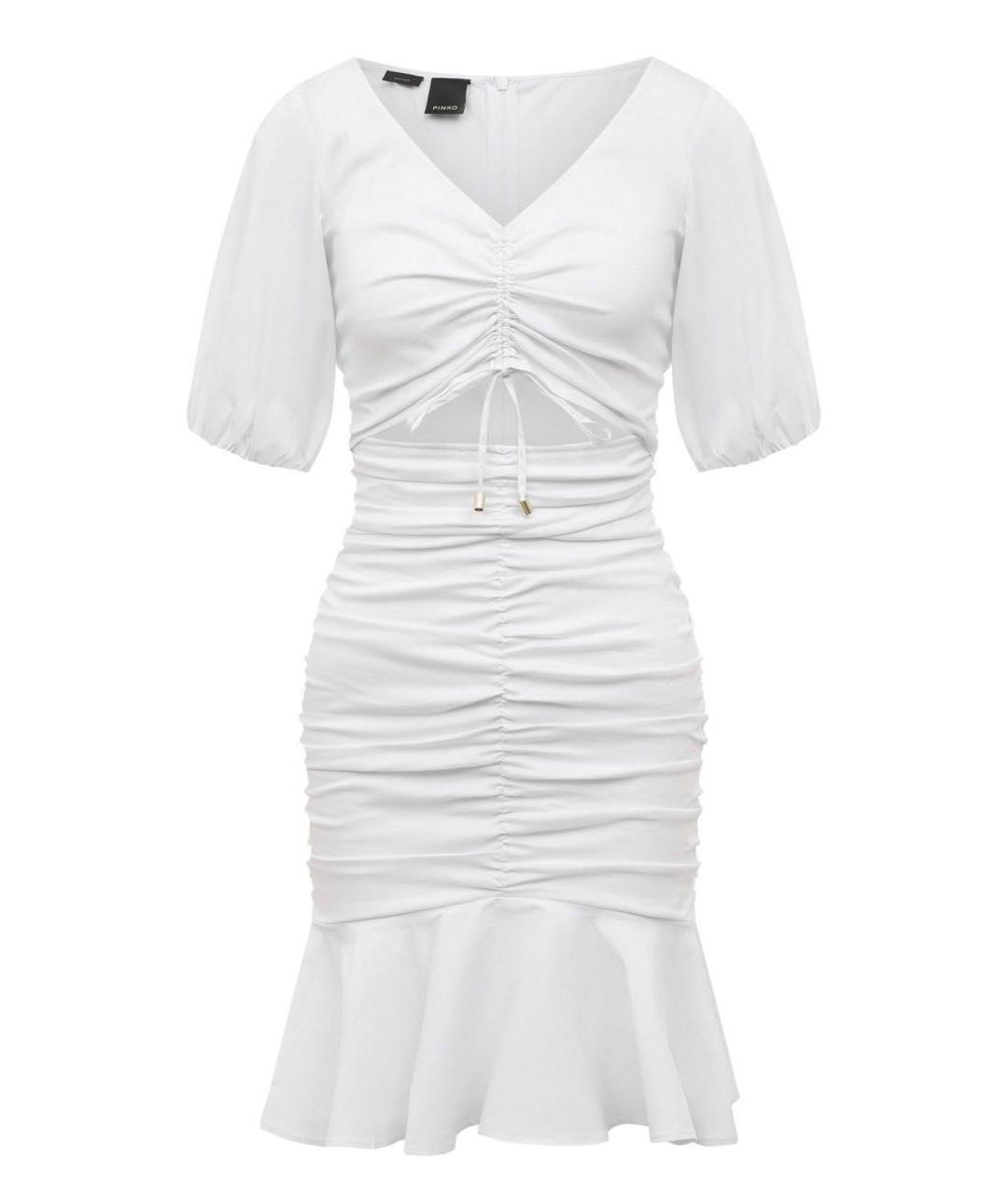 PINKO Белое хлопковое повседневное платье, фото 6
