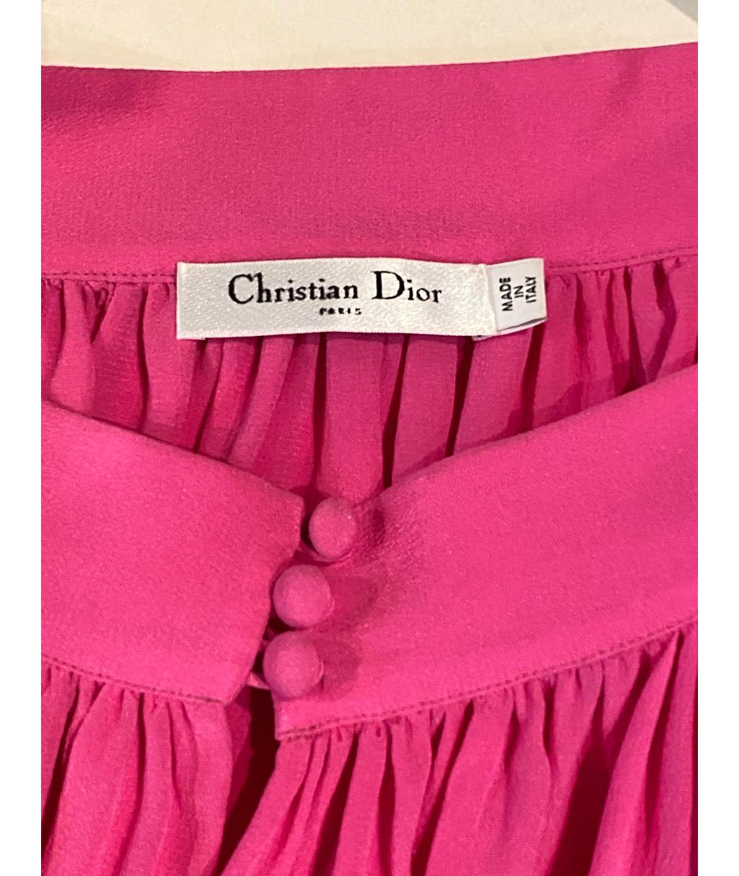 CHRISTIAN DIOR Фуксия шелковая блузы, фото 4