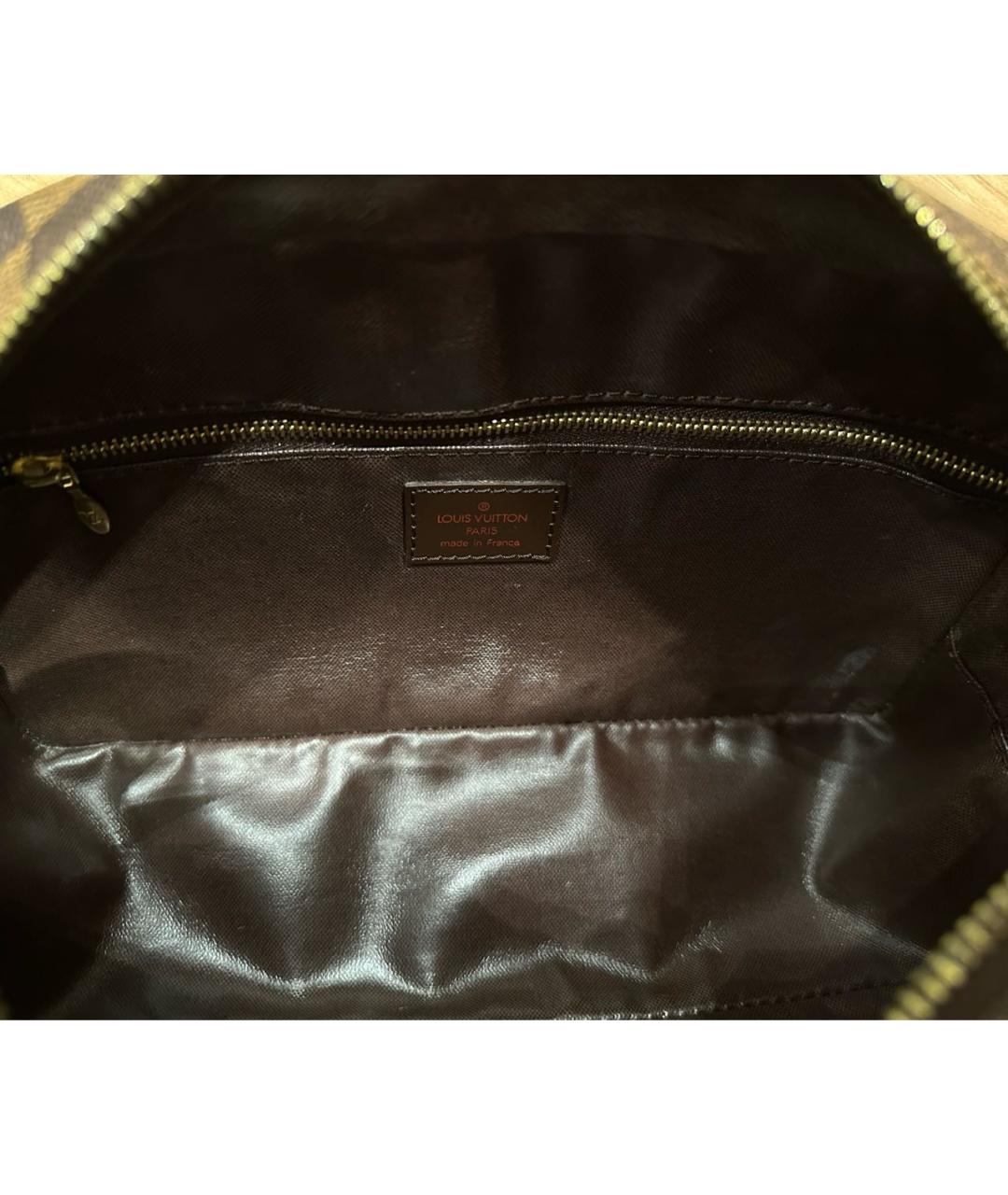LOUIS VUITTON Коричневая кожаная косметичка, фото 6