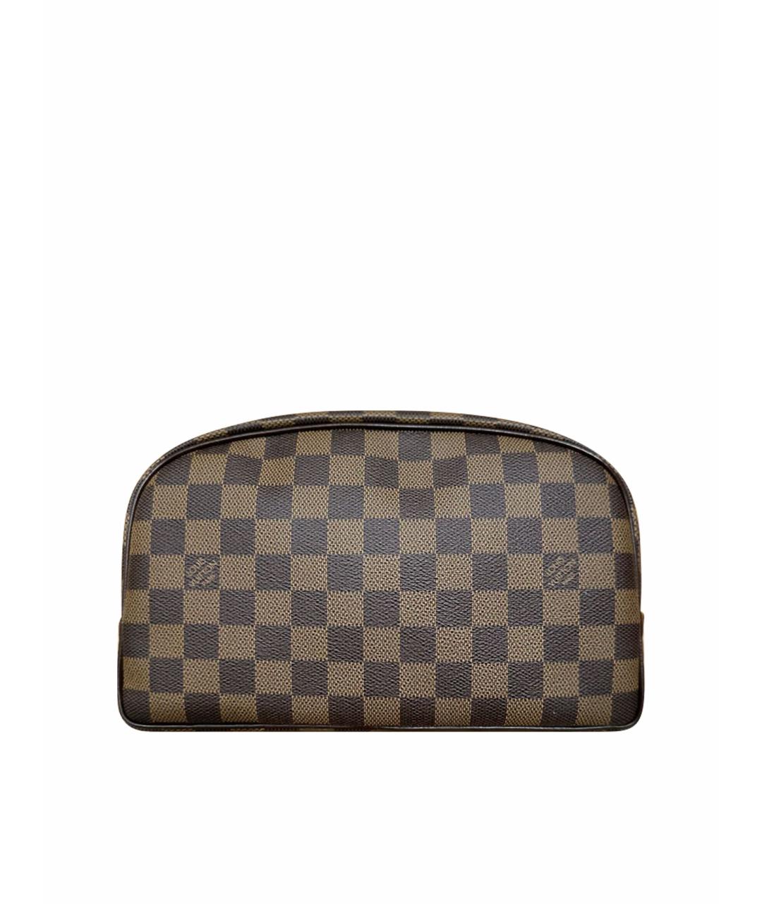 LOUIS VUITTON Коричневая кожаная косметичка, фото 1