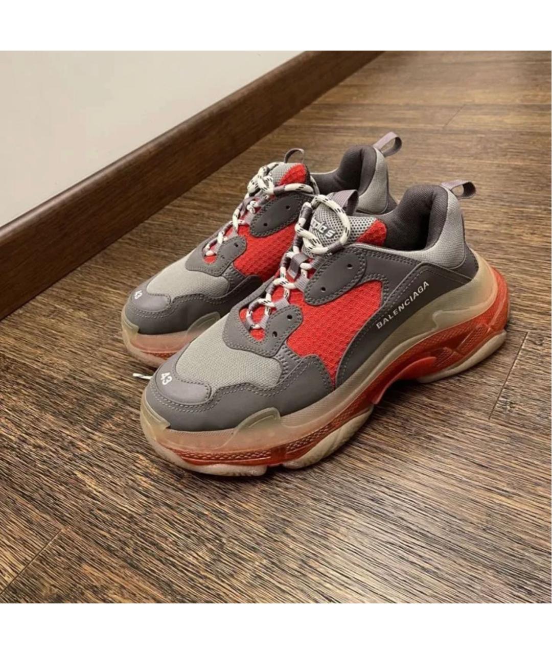 BALENCIAGA Оранжевое текстильные низкие кроссовки / кеды, фото 4