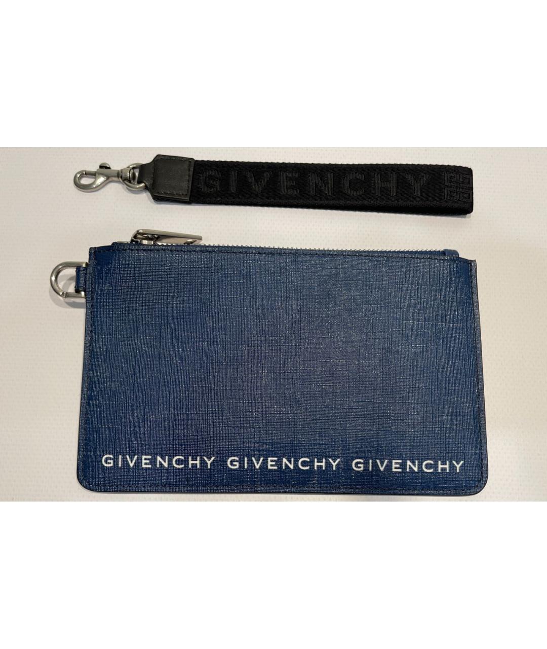 GIVENCHY Синий кожаный кошелек, фото 4