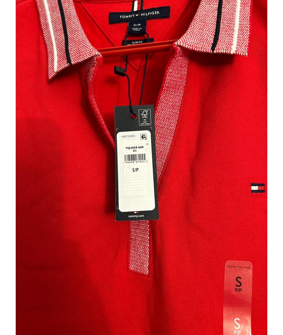 TOMMY HILFIGER Красное хлопковое повседневное платье, фото 3