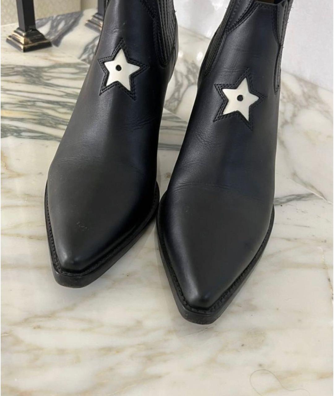 CHRISTIAN DIOR Черные кожаные полусапоги, фото 3