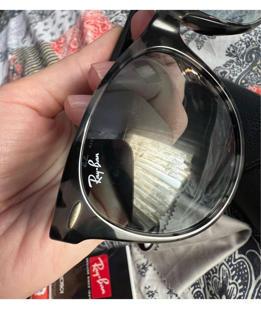 RAY BAN Черные солнцезащитные очки, фото 6