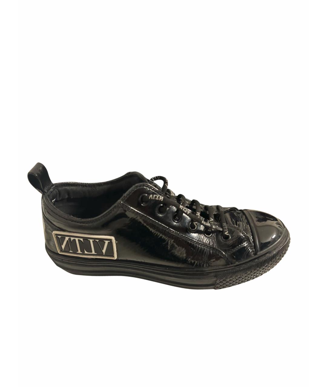 VALENTINO Черные кроссовки из лакированной кожи, фото 1