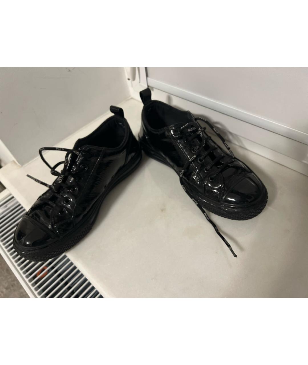 VALENTINO Черные кроссовки из лакированной кожи, фото 6